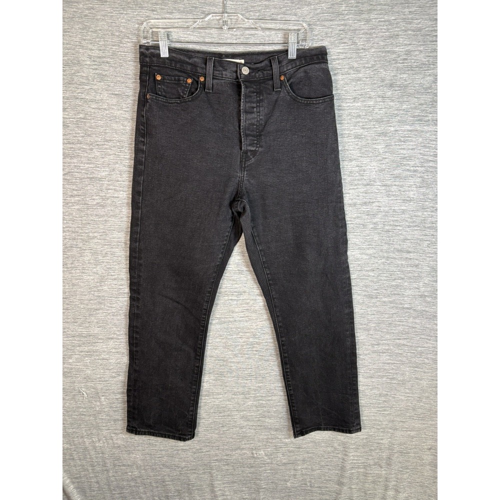 Levi's Wedgie Straight Ankle Jeans Women's W31 L28 Flash Black 34965-0244